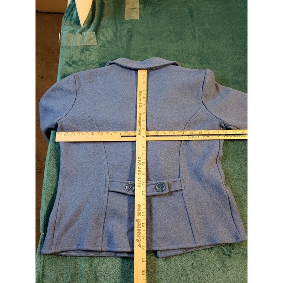 Talbots Jacket Womens Size PP Button Up Long Sleeve Blue Alpaca Blend Ladies - Picture 7 of 8